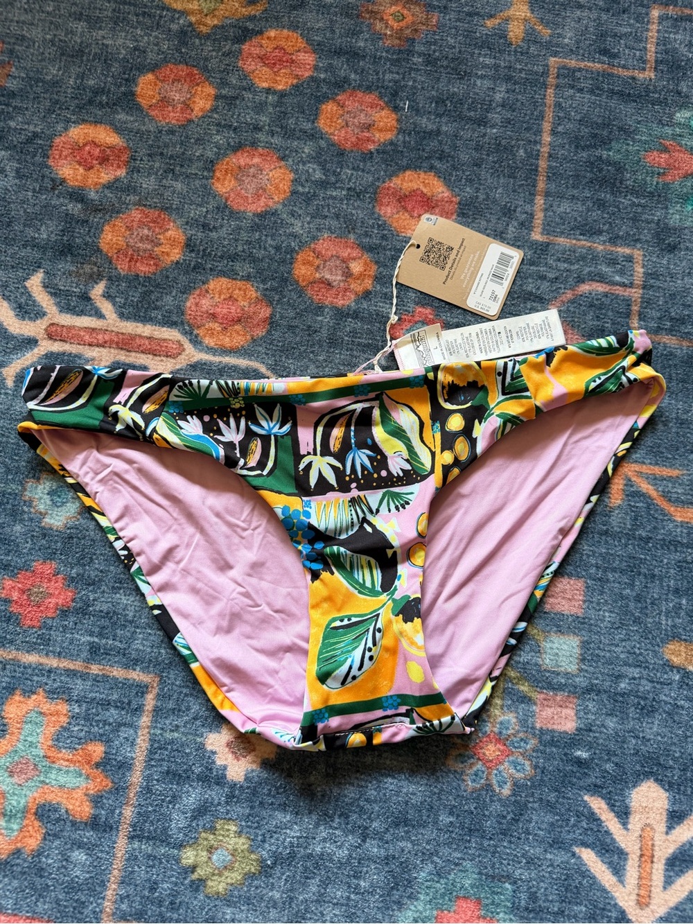 Patagonia Floral Bikini Bottoms - Pink, Yellow & Green